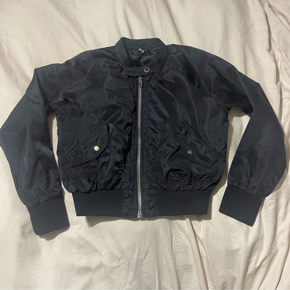 Free People Midnight Black Bomber Jacket Size XS
